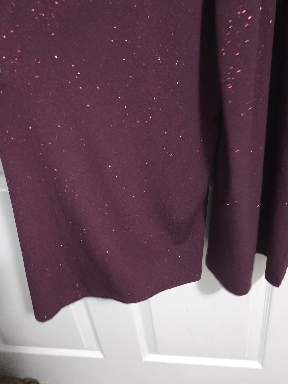 Michael Kors Glitter Sparkle Faux Wrap Belted Cropped Jumpsuit Small Mulberry